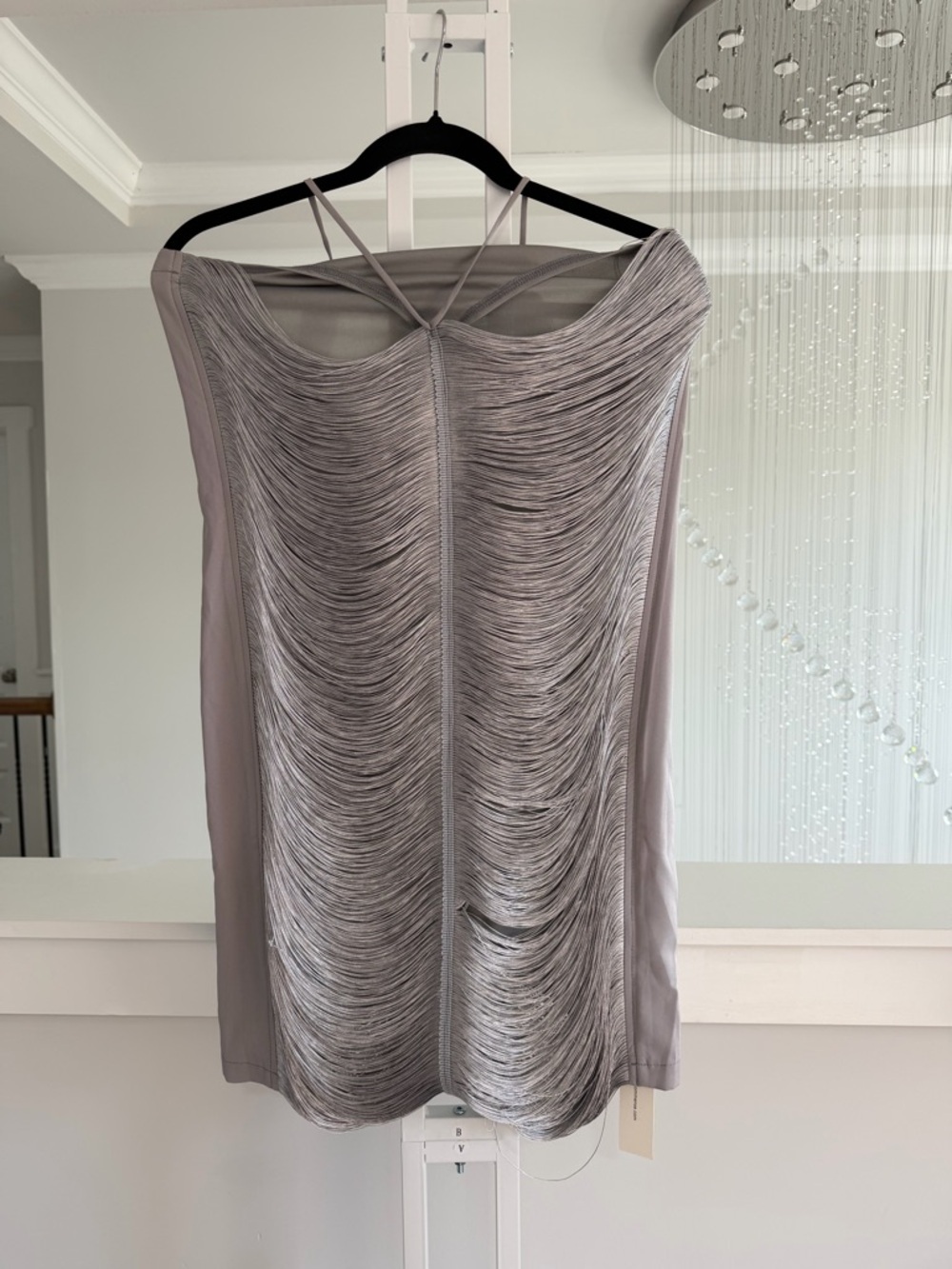 Commense Metallic Silver Fringe Halter Dress - Picture 4 of 9